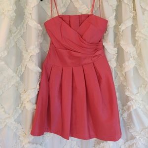 Short pink cocktail dress with crumb catcher, NWT, size S/6.